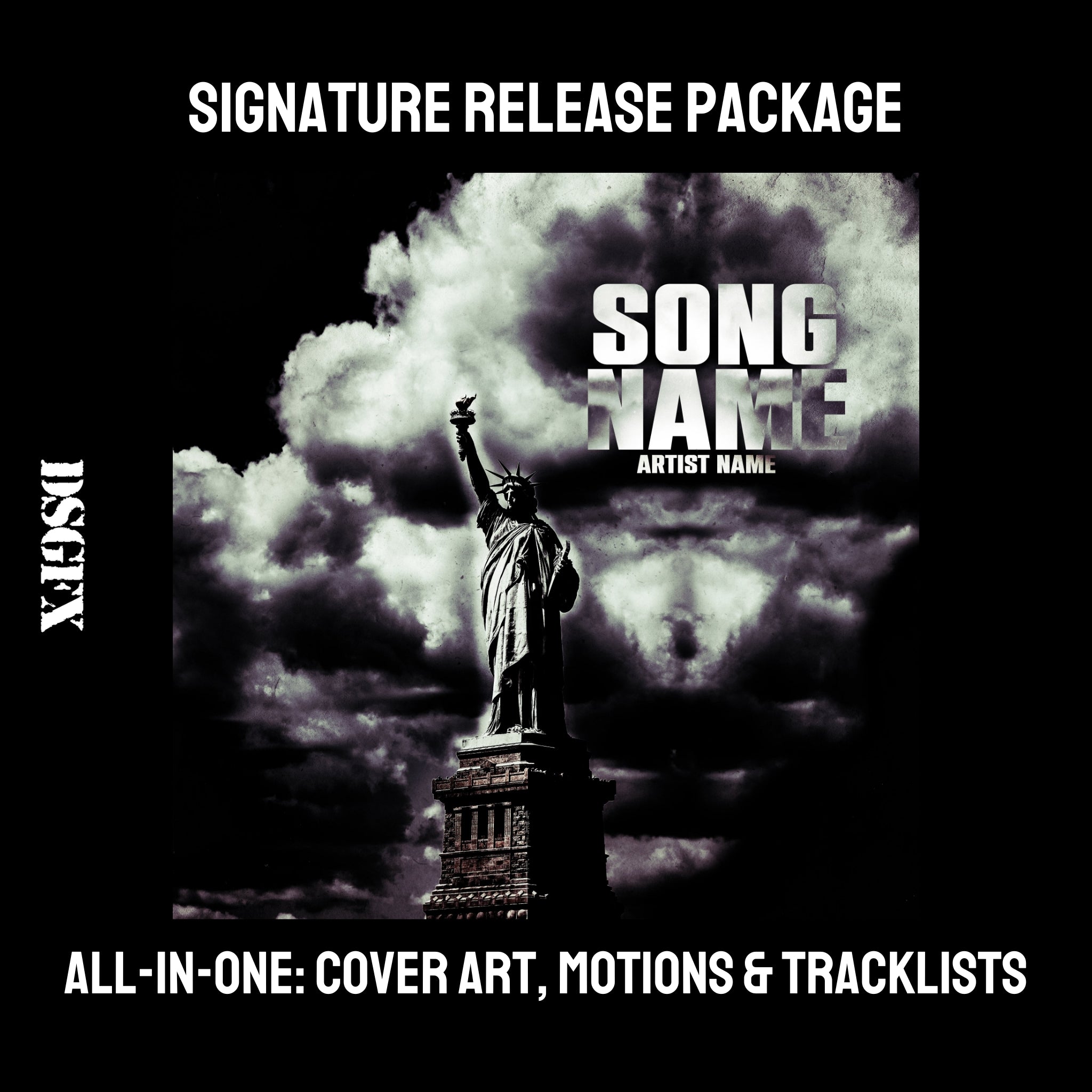 Statue Of Liberty Dark Clouds