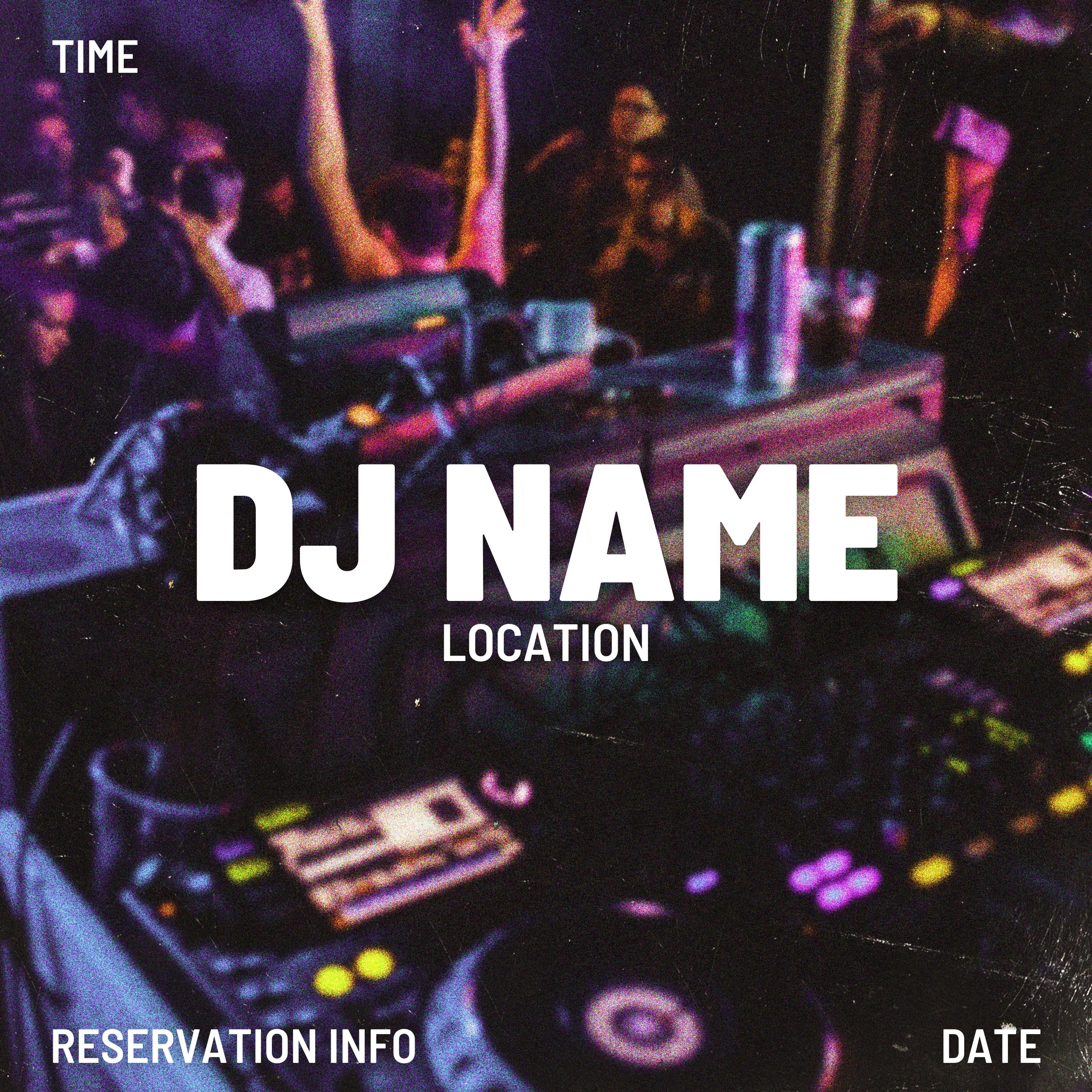 Spin The Records - Canva Template - Party Flyer - DJ Flyer - Night Club Flyer