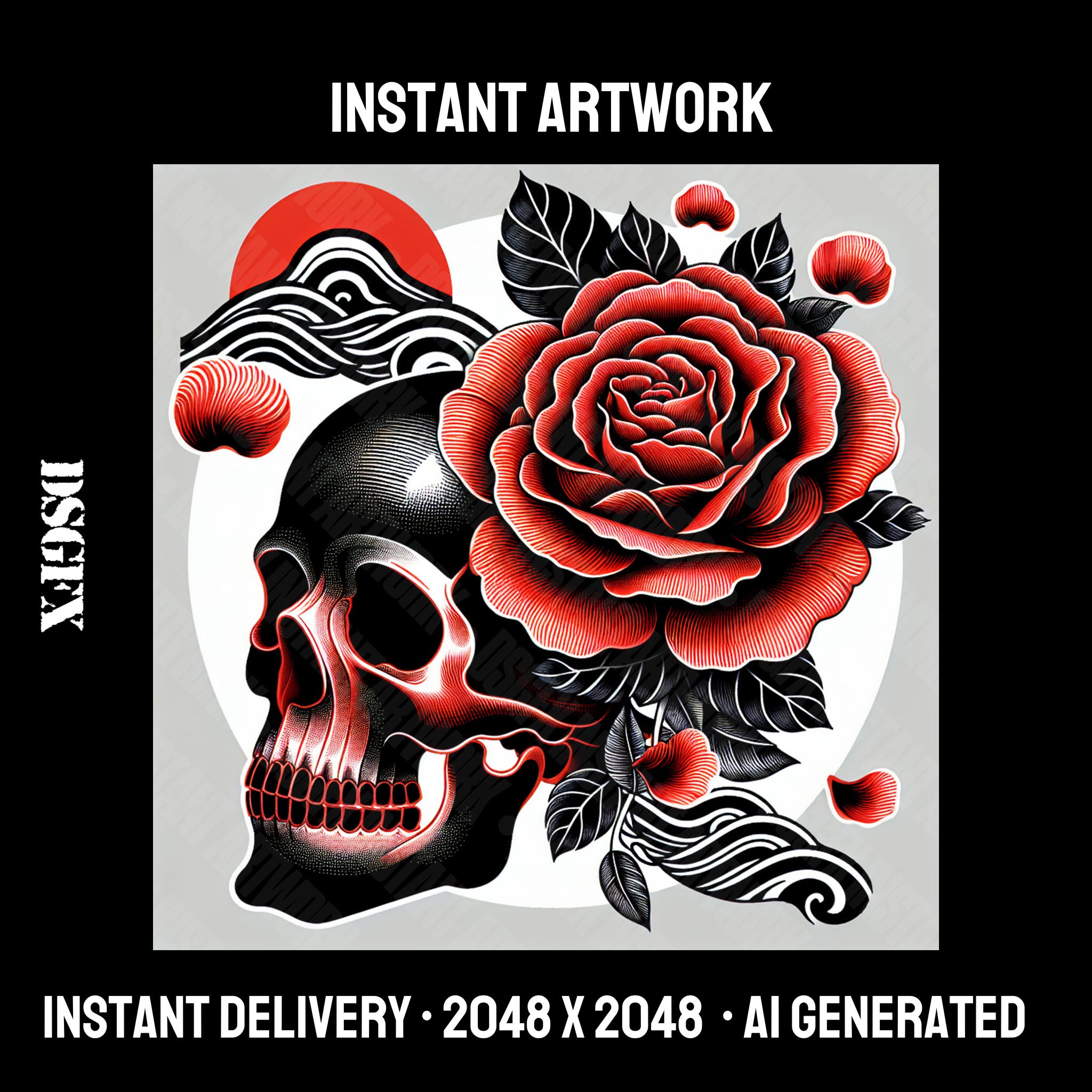 Contrast Bloom Skull Artwork