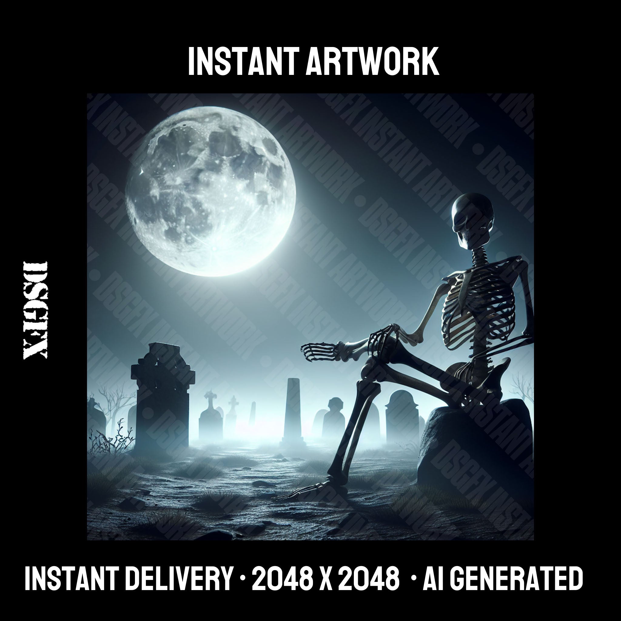 Moonlit Skeletal Solitude