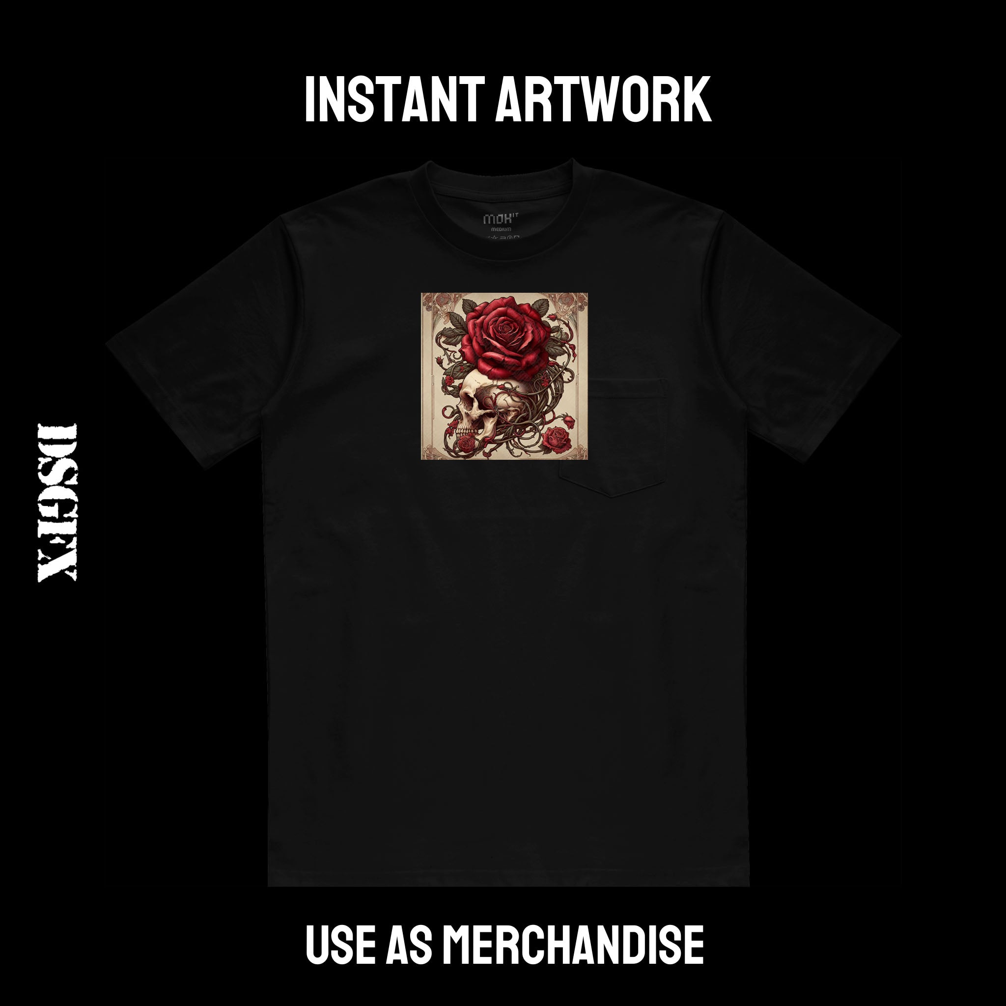 Gothic Rose and Skull