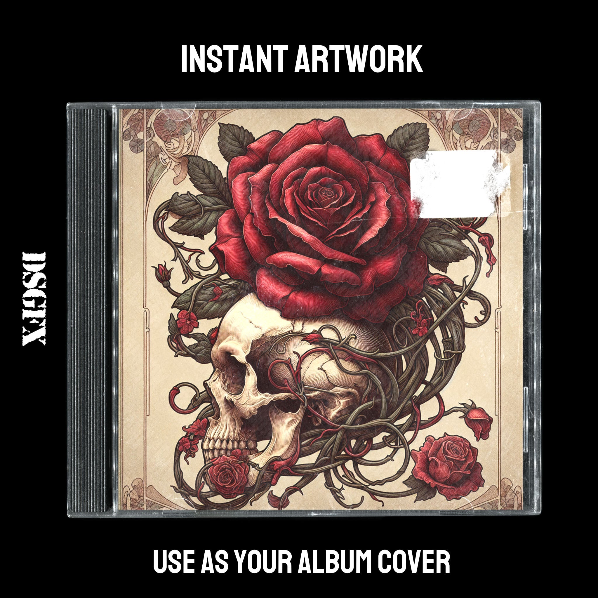 Gothic Rose and Skull