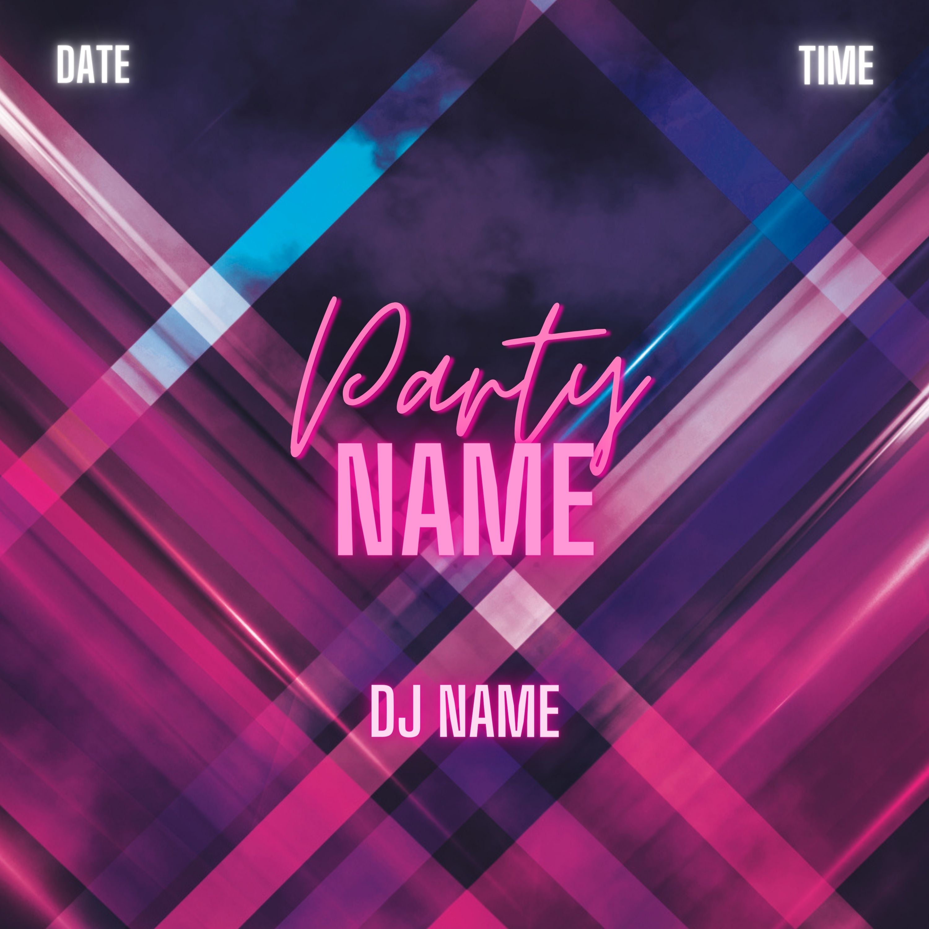 Party Time - Canva Template - Party Flyer - DJ Flyer - Night Club Flyer