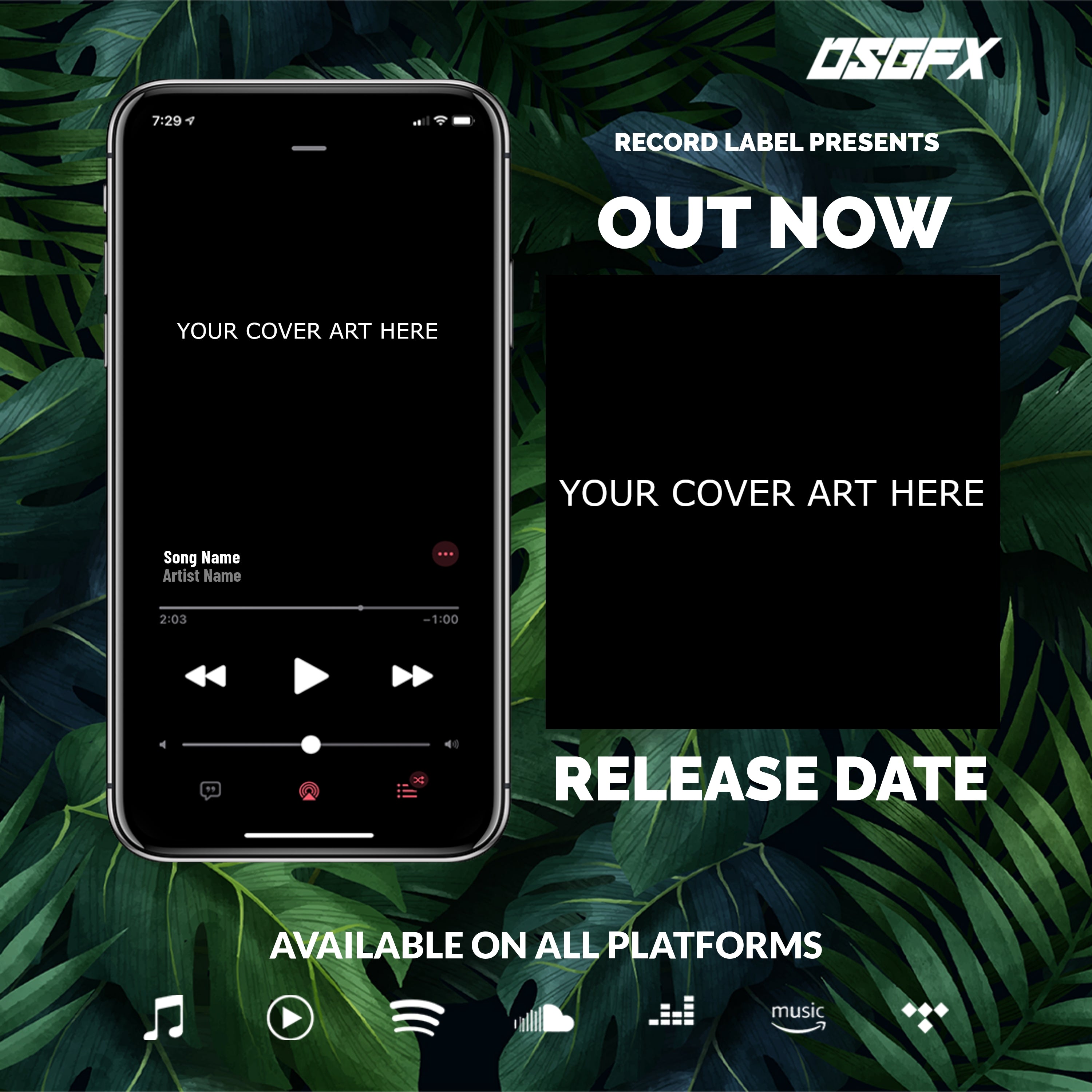 Free Music Promo Graphics - Phone Promo Template Maker