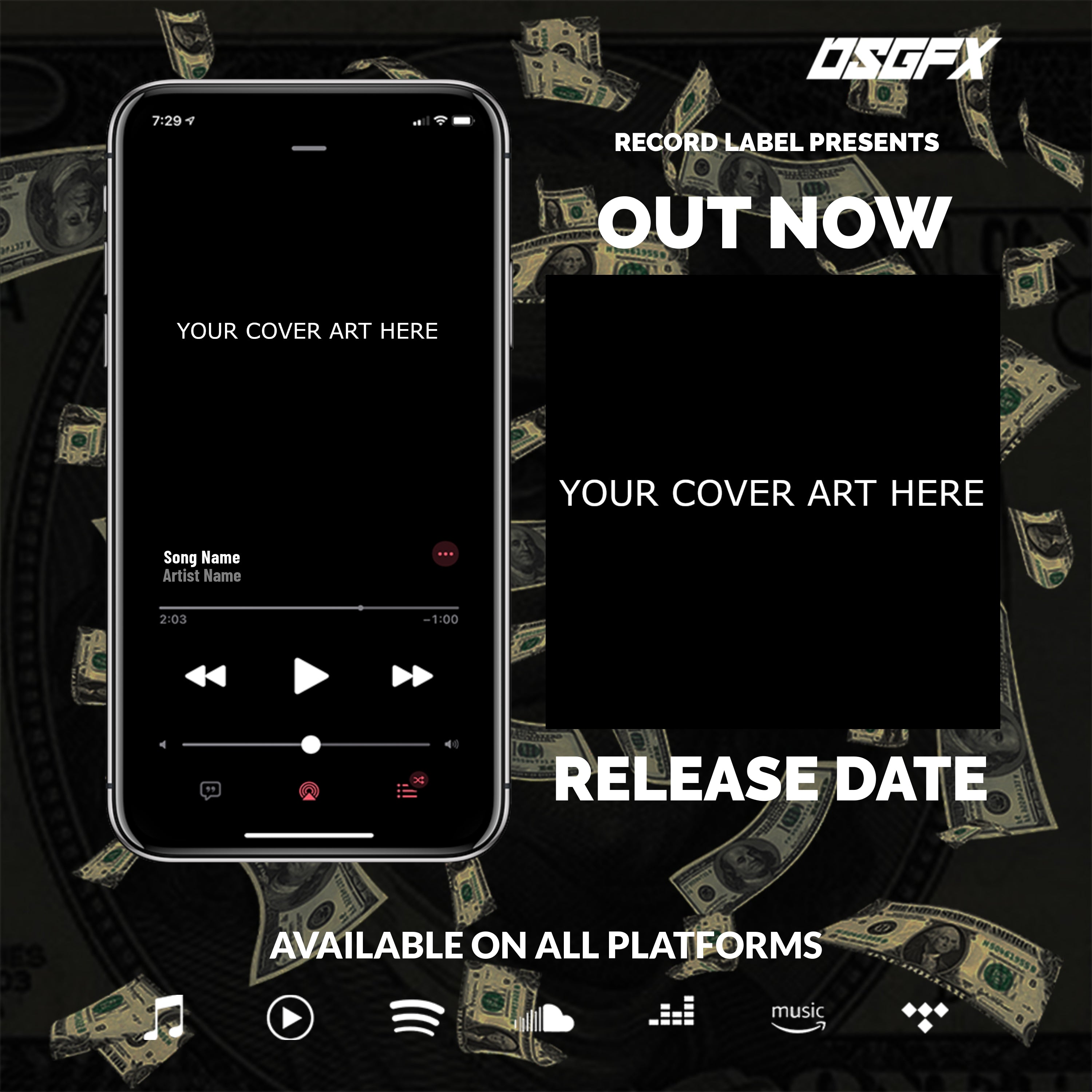 Free Music Promo Graphics - Phone Promo Template Maker