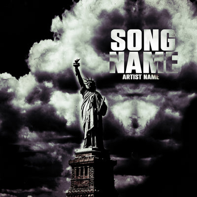 Statue Of Liberty Dark Clouds