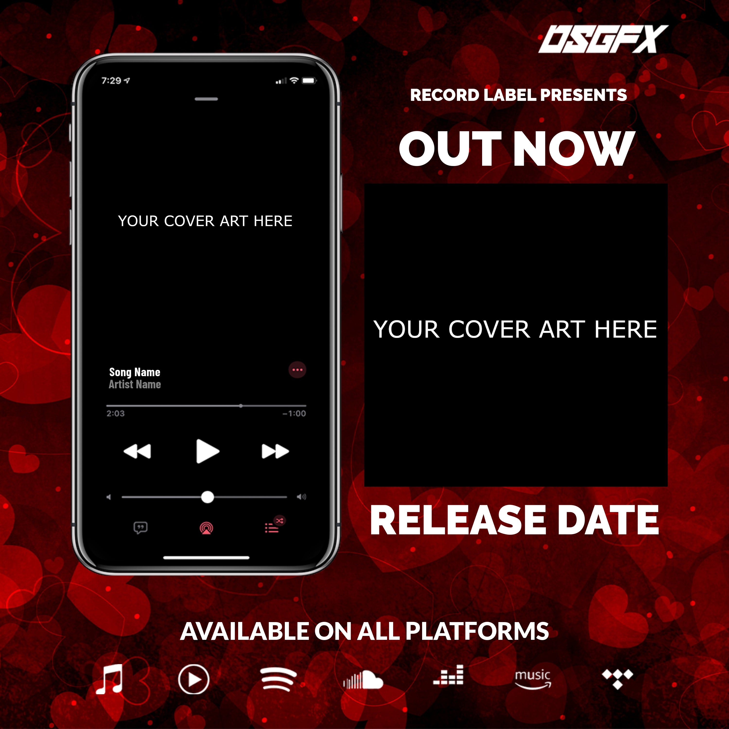 Free Music Promo Graphics - Phone Promo Template Maker