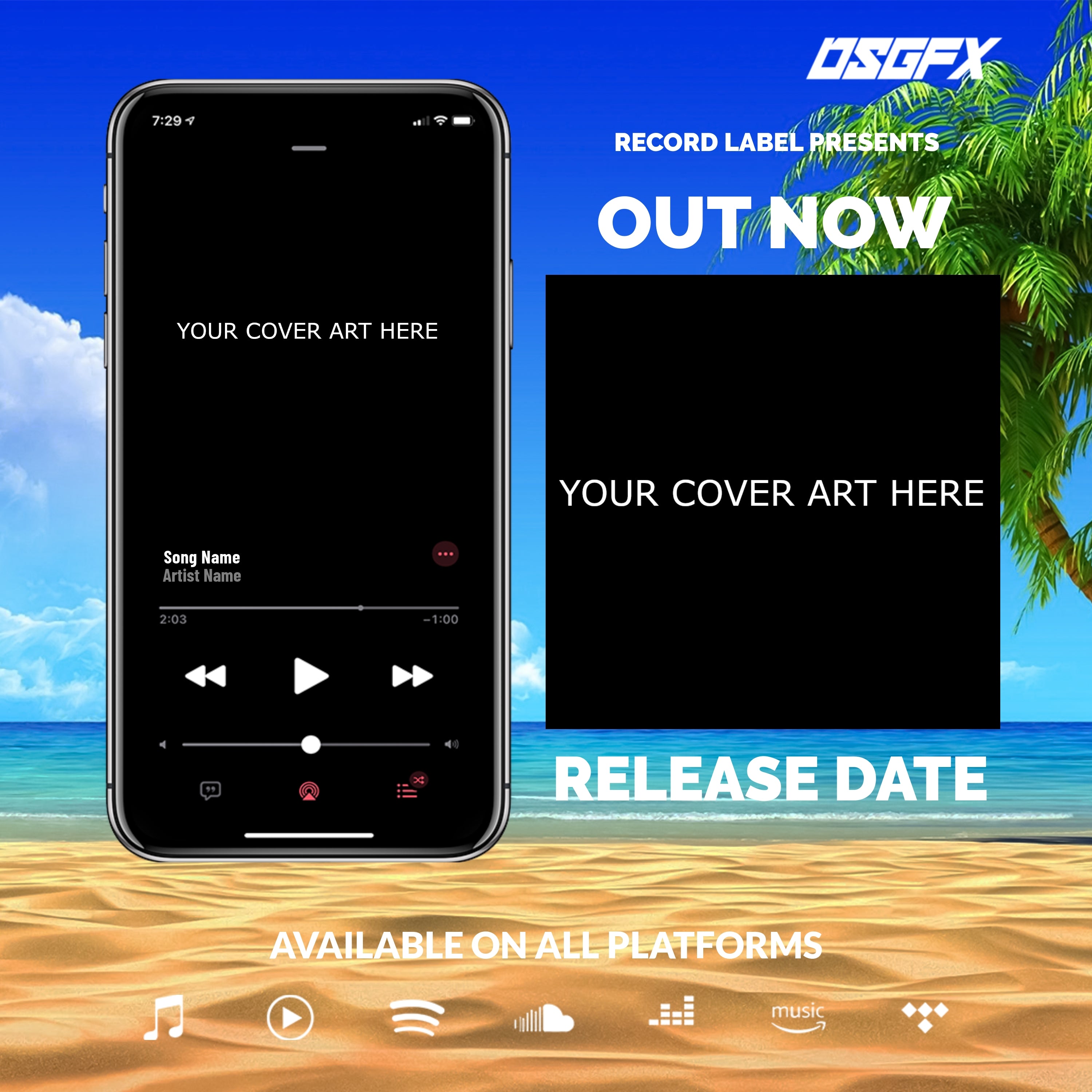 Free Music Promo Graphics - Phone Promo Template Maker
