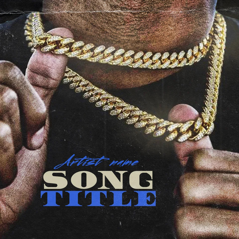 Blue-toned cover direction featuring layered chains