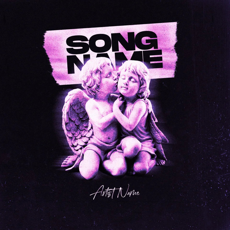 Purple atmospheric premade cover direction with two figures