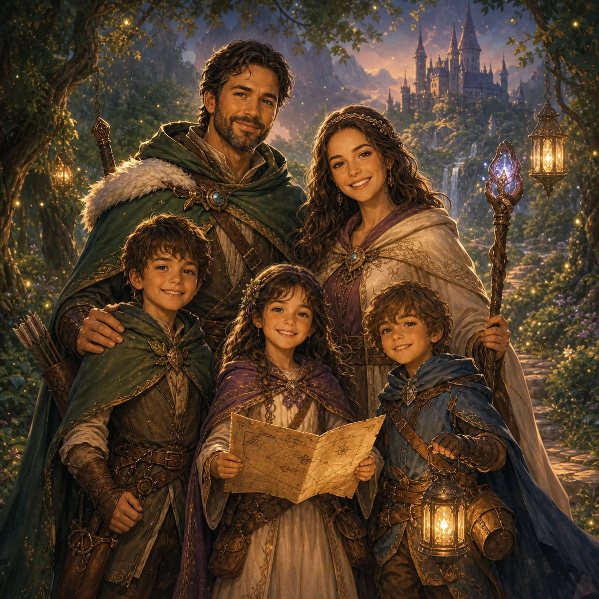 Fantasy Quest Family family portrait style example