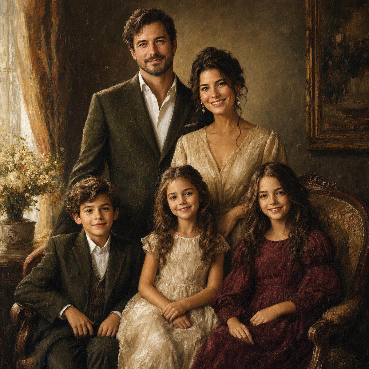Heirloom oil family portrait example