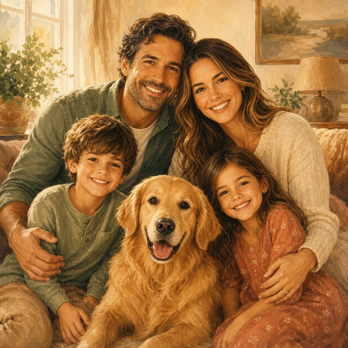 Pet & Family Portrait family portrait style example